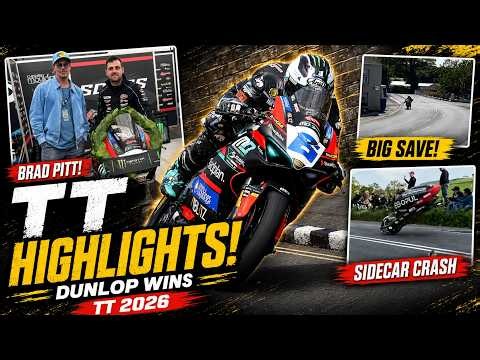 TT 2026 Race Day Highlights | Dunlop Wins, Brad Pitt, Big Save, Crash
