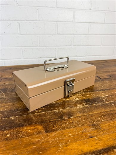 Vintage Buddy Products Metal Storage Box | Brown Steel Lock Box | Industrial Desk Organizer | Chicago Made - Etsy