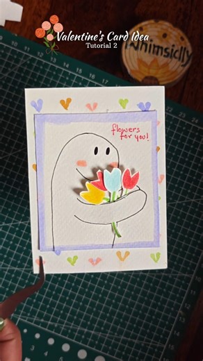 Cute card diy | Valentine's day card tutorial 2 | ‎⁨@whimsiclly⁩ #valentinesdiy