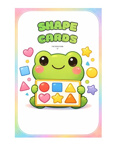 Frog Shape Flashcards | Preschool Geometry Learning (Printable Cards)