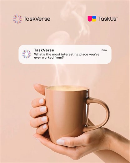 TaskVerse on Instagram: "Freelancing can get lonely! Let’s have a virtual coffee break. What’s the most interesting place you’ve ever worked from? #TaskVerse"