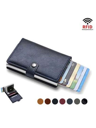 RFID Blocking Metal Slim Wallet, Minimalist Pop-Up Credit Card Holder For Men Money Wallet Mini Wallet Purse Wallet Small Wallet Card Wallet Travel Essential Summer | SHEIN