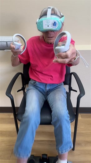 Watch older adults use virtual reality to pedal across the planet