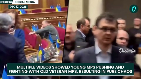 Ukraine parliament erupts in violent brawl as MPs clash over Armed Forces chief resignation