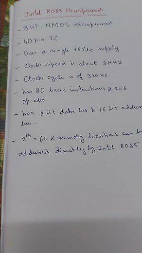 Basics about Intel 8085 microprocessor #shorts