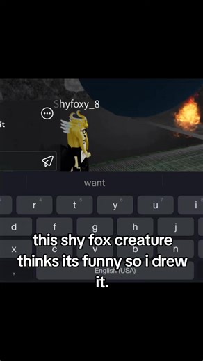 Cute Shy Fox Drawing Inspired by Roblox