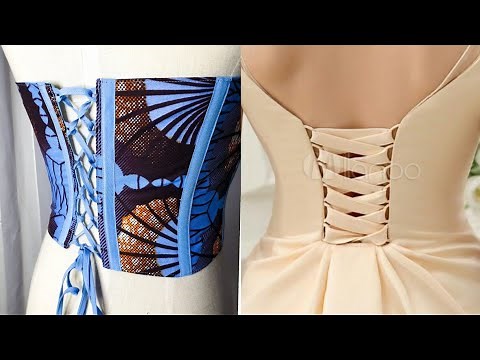 How to cut and sew a lace up corset back with modesty panel