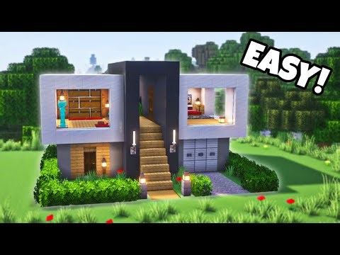 How to build an Easy Modern House in Minecraft!!