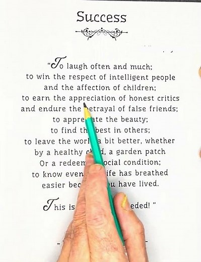 Success a poem by Ralph Waldo Emerson