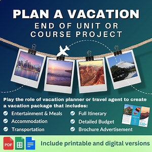 Plan a Vacation Project | End of Unit or Course | 1-3 day | Personal Finance