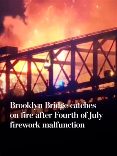 A fire broke out on the Brooklyn Bridge in New York during the city’s July Fourth fireworks show. No injuries were reported. More from The Washington Post at the link in our bio. #fourthofjuly #newyork #newyorkcity #fireworks #fire