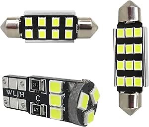 WLJH 18x LED Interior Lights Super Bright White 2835SMD Canbus Error Free Replacement Light Bulbs Package Set Kit for 1996-2003 BMW 5-Series E39 Sedan 525i M54 M5 S62