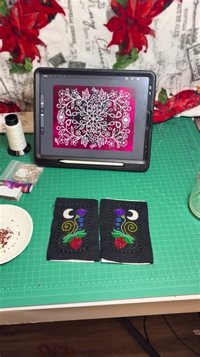 Morning views from an Artist…. Early start to a self busy day during a blizzard….. finishing some hair ties…. Playing around with some designs… All the Art things today to help ease the anxiety of the incoming blizzard…#beadwork #artistlife #artist #art #studioview #goodmorning #inspire #arttherapy