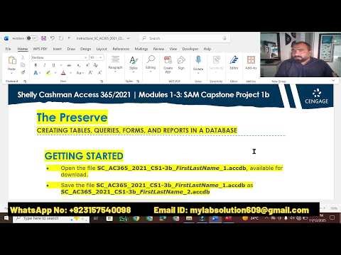 Shelly Cashman Access Modules 1-3 SAM Capstone Project 1b | The Preserve
