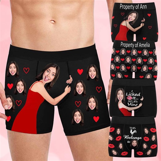 Personalized Face Boxers, Custom Photo Underwear, Anniversary Gift for Him - Etsy