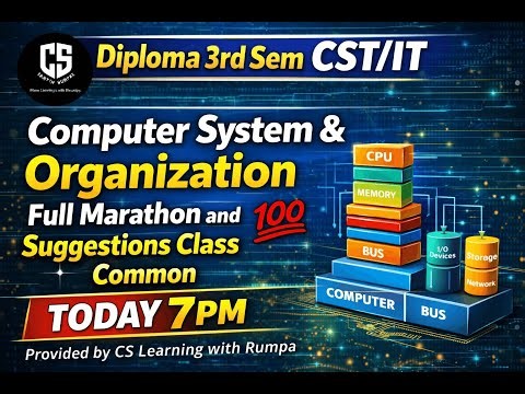 Diploma 3rd Sem CST/IT | Computer System & Organization | Full Marathon & Suggestions Class |#wbscte