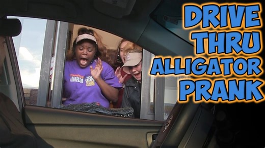Drive-thru alligator prank