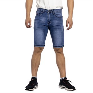 [Hot Item] Custom European Style Spray Embroidery Monkey Casual Men Short Jeans