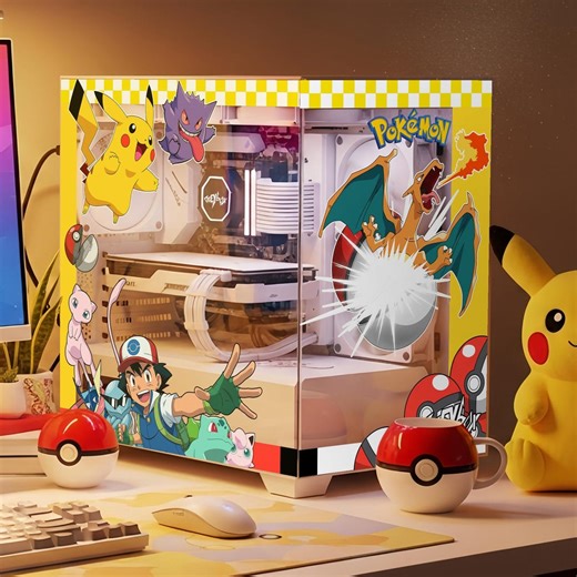 Pokemon PC Case Decal: Pikachu UV DTF Anime Sticker With Install Kit - Etsy