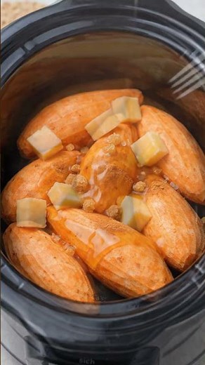 Slow Cooker Sweet Potatoes with Cinnamon Butter
