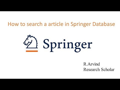 How to Search a Research article in Springer Database