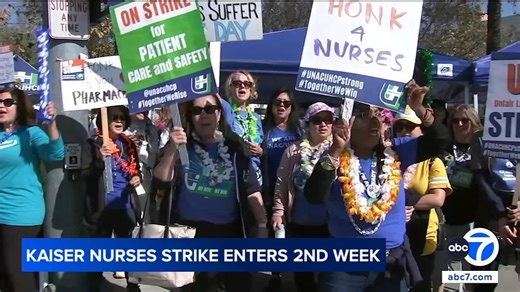 Kaiser Permanente health care workers enter second week of strike over staffing, wages
