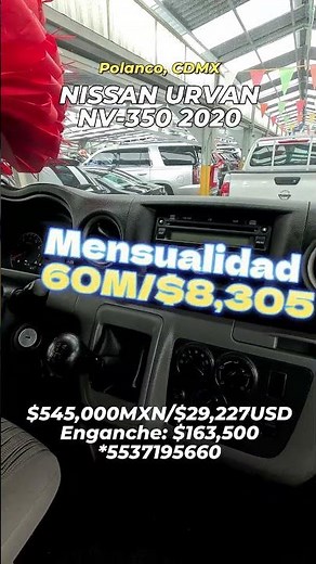 NISSAN URVAN NV-350 2020, 14 pasajeros, estándar, 16,000 KMS, a tratar o desde el 30% de enganche