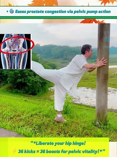 Tai Chi Posterior Kick-- Eases prostate congestion and Prevents inguinal strain