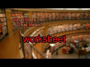 What does worksheet mean?