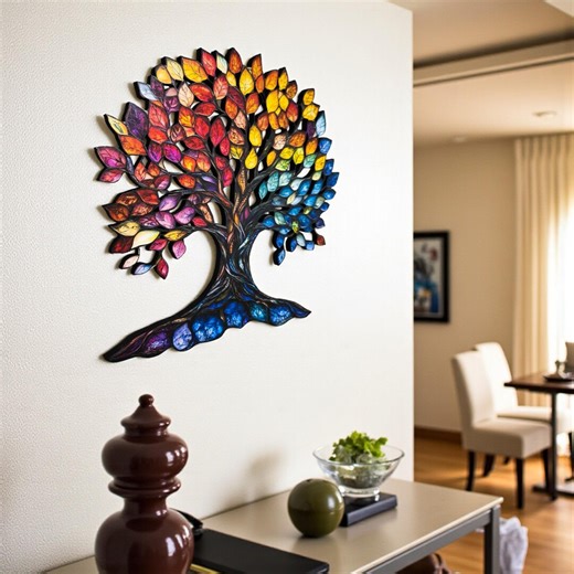 Tree of Life Wood Wall Art, UV Printed Wooden Decor, Laser Cut Tree Sign, Damage Free Easy Hanging Wall Decor, Spiritual Wall Art - Etsy