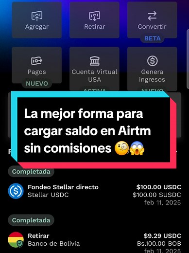Cargar saldo en Airtm sin comisiones: Guía paso a paso