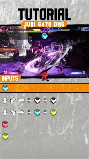 Tutorial: Street Fighter 6 Juri 6470 damage combo.
