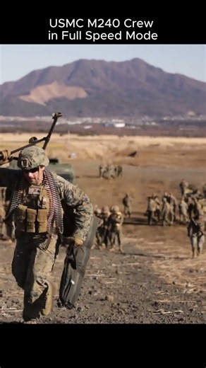 USMC M240 Crew in Full Speed Mode #shorts #military