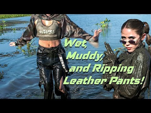 Her Leather Pants Ripped and Trashed in Mud After Intense Training | Muddy Girl | Muddy Boots