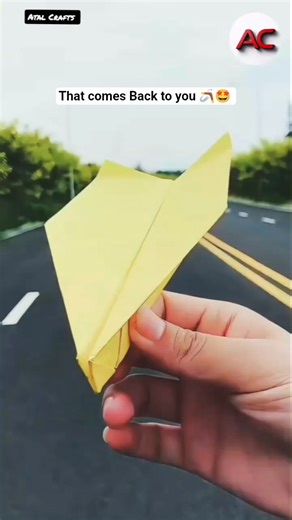 How to make paper Returning Airplane 🪃🤩, Best Paper Jet Returnable Plane , Tutorial #shorts #craft