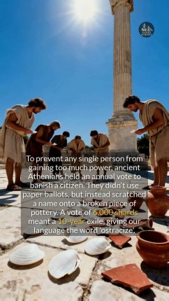 Ancient Greeks voted on pottery shards to exile citizens, but what other material would work? #ancienthistory #didyouknow #historyfacts | GoodScience