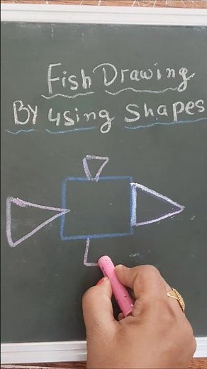 🐠Fish Drawing by using shapes #shorts #shortvideo #shortviral #maths #fish #shapes