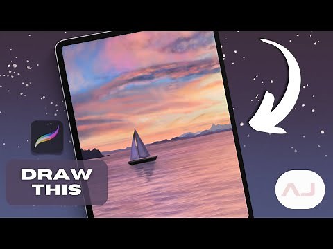 Procreate Drawing for Beginners | Realistic Sunset iPad illustration - Digital Art Tutorial