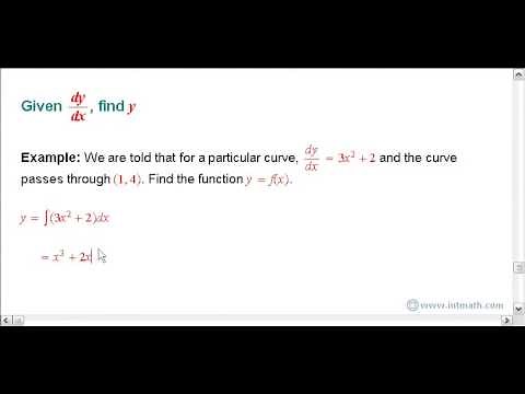 Integration Given dy-dx find y