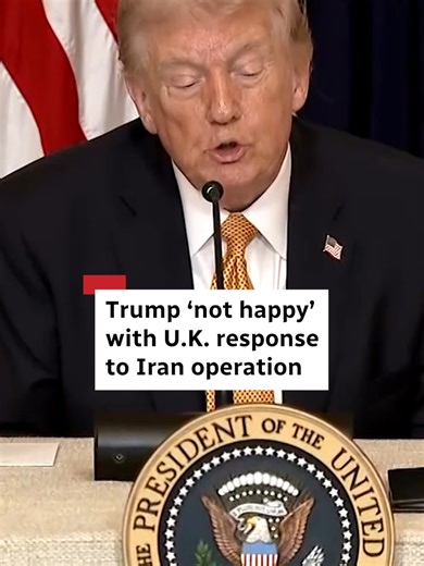 U.S. President Donald Trump says he isn’t happy with the U.K. due to their response to the U.S. and Israel-Iran war, saying the country ‘didn’t want to’ send ships to assist the operation when asked two weeks ago. #Iran #UnitedStates #UK #DonaldTrump #CBCNews