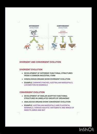 #Divergent & Convergent evolution#ias #neet #ncert #evolution