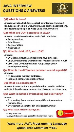 Java Interview Questions You MUST Know|Top 7 with Answers💡#Java #JavaInterview #InterviewPreparation