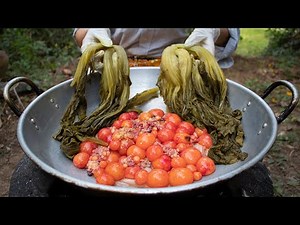 Duck Eggs Recipe - Fried Duck Eggs with Green Mustard Pickle | Cooking Technique
