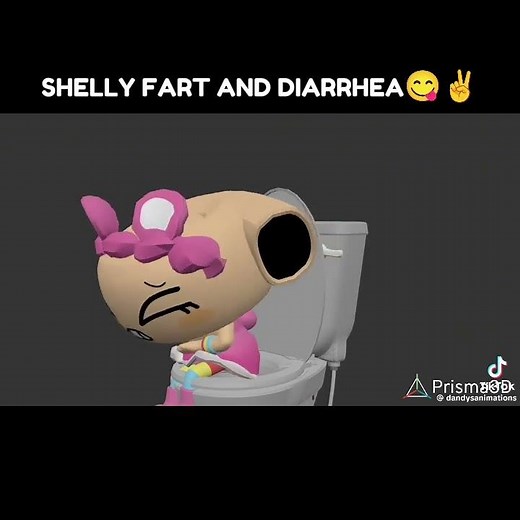 SHELLY FART ON TOILET. | Dandy's World Fart Animation - #fart #edit #meme #shorts