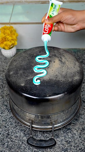Cleaning hack with toothpaste #satisfying