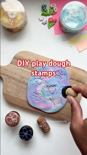 Cheap and easy DIY play dough stamps 🦋