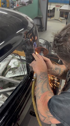 Making a Top Chop on a 33 Ford 3 windows in @hollywood_hot_rods | Onfire Garage
