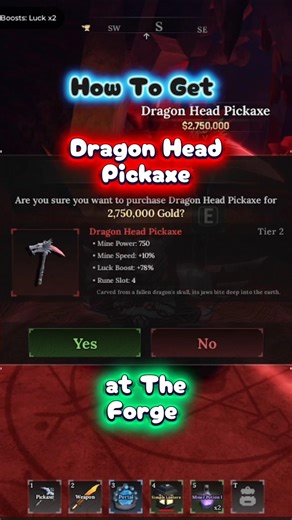How To Get DRAGON HEAD PICKAXE At The Forge Roblox