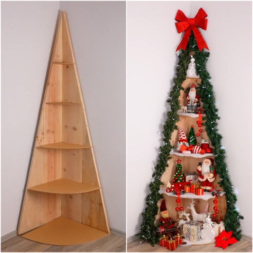 3.7M views · 39K reactions | Corner Christmas Tree shelf  | Magic Hands Creations | Facebook