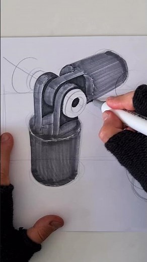 How to Draw Robotic Hinge Joint #shorts